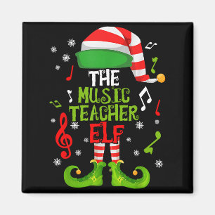 Musiklärar Elf Jul Familj Matchning Xmas G Magnet