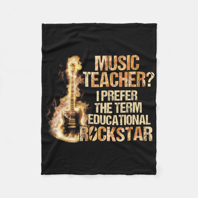 Musiklärar Jag Föredrar Termen Utbildningsrock S Fleecefilt (Framsidan)