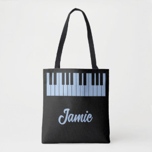 Musiklärar Pastellblå Pianotangentbord Namn Mörk Tygkasse