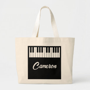 Musiklärar Piano Tangentbord Mörkt Redigerbart Nam Jumbo Tygkasse