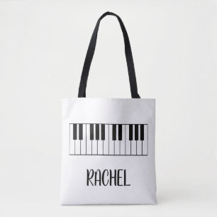 Musiklärar Piano Tangentbord Personligt Namn Tygkasse