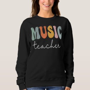 Musiklärar Retro Groovy Vintage Glad Första Dag T Shirt