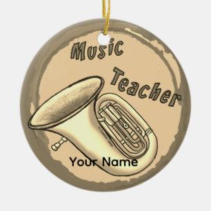 Musiklärar Tuba Premium Rund Ornament