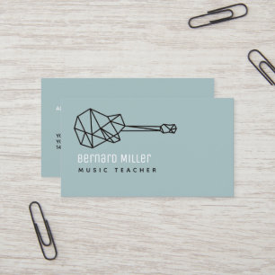 Musiklärare - enkel minimalistisk dammblå visitkort