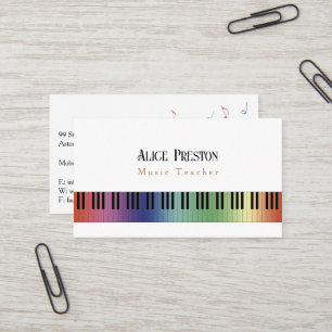 Musiklärare   Färgämnet Piano Nycklar Visitkort