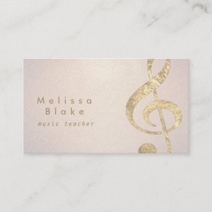 musiklärare faux guld foil treble på glitter visitkort