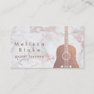 musiklärare faux ro guld guitar på marmor visitkort