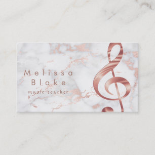 musiklärare faux ro guld treble på marmor visitkort