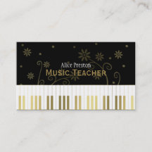 Musiklärare | Golden Black Blommigt Piano