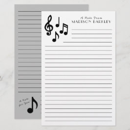Musiklärare i musikanteckning brevpapper
