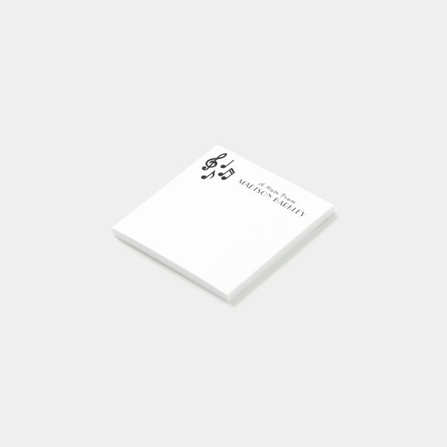 Musiklärare i musikanteckning post-it block (Vinklad)