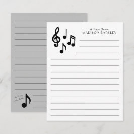 Musiklärare i musikanteckning tack kort