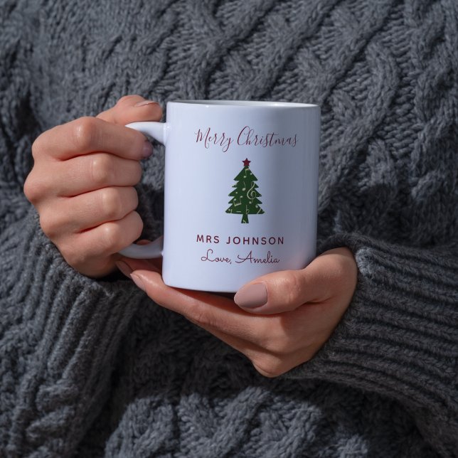 Musiklärare Julgran Modern Två-Tonad Mugg (Skapare uppladdad)