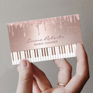 Musiklärare Modern Ro Guld Drips Piano Musical Visitkort