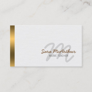 Musiklärare Musician Skills Guld CursiveMonogram Visitkort