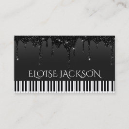 musiklärare pianist Black glitter Visitkort