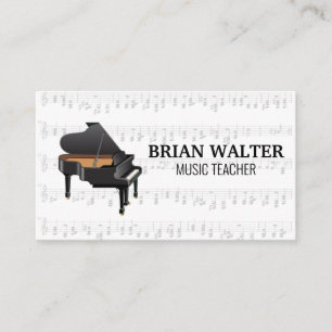 Musiklärare Piano Logotyp Pianist Visitkort