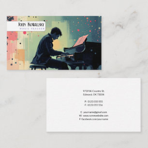 Musiklärare Piano Nycklar Visitkort