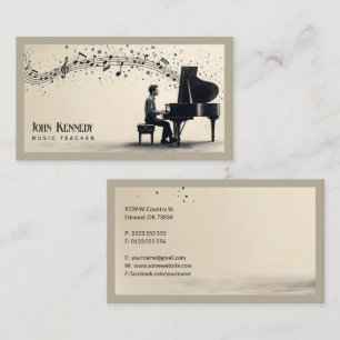 Musiklärare Piano Nycklar Visitkort