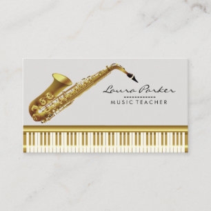Musiklärare Piano Tangentbord Saxophone Musiker Visitkort