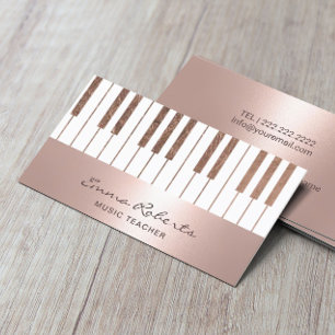 Musiklärare  Ro Guld Piano Nycklar Musical Visitkort