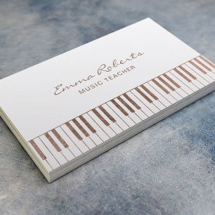 Musiklärare Ro Guld Piano Nycklar Musical  Visitkort
