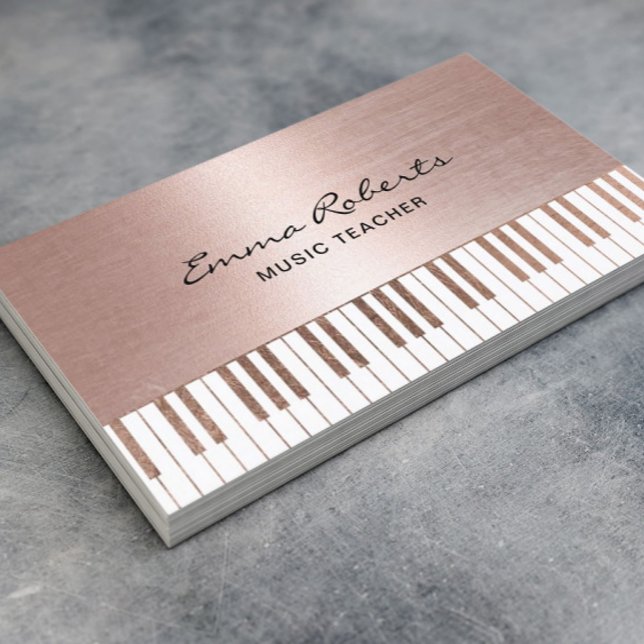 Musiklärare Ro Guld Piano Nycklar Musical  Visitkort (Skapare uppladdad)