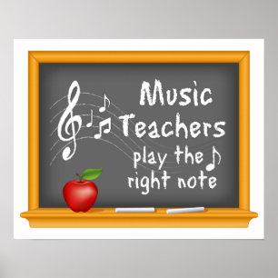 Musiklärare spelar upp Högerna Note Poster