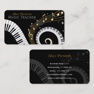 Musiklärare Spiral Piano Visitkort