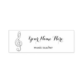 musiklärare, svart och vit treble clef självfärgande stämpel
