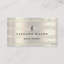 musiklärare svart treble cleo på Faux metall Visitkort
