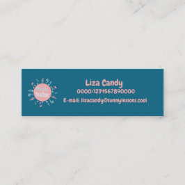 Musiklärarens elegant noterar blått bakgrundsbuss mini visitkort