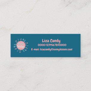 Musiklärarens elegant noterar blått bakgrundsbuss mini visitkort