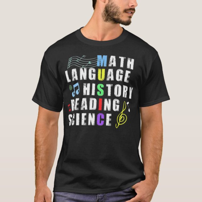 Musiklärarens språkhistorik, vänner i humor t shirt (Framsida)