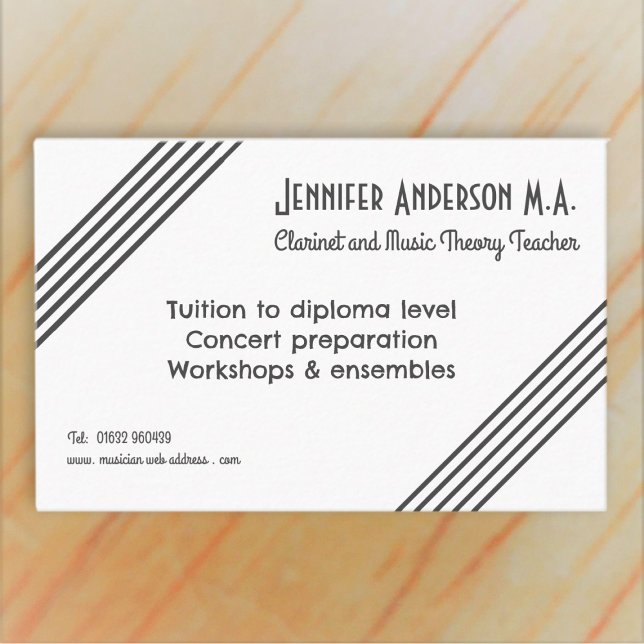 Musiklärarens Stilsäkra Moderna Eleganta Affärskor Visitkort (Skapare uppladdad)