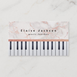 musiklärarpianist elegant rosa marble visitkort