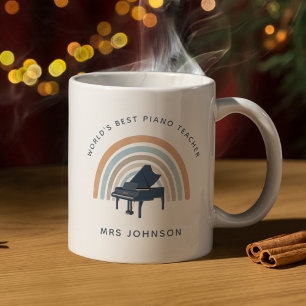 Musiklärarregnbåge piano kaffemugg