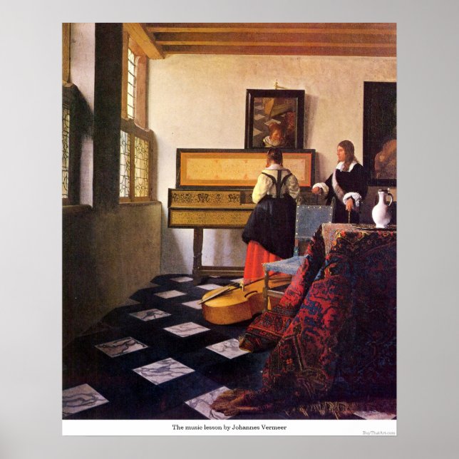 Musiklektionen från Johannes Vermeer Poster (Framsidan)