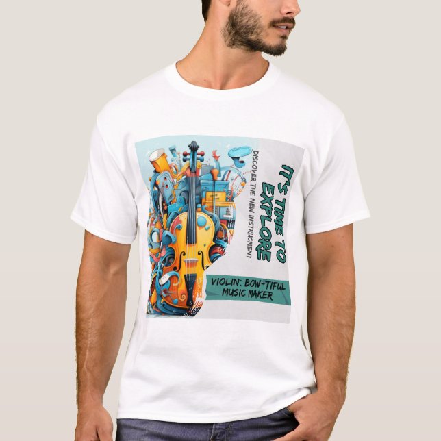 Musiklektioner för violinska musikinstrument t shirt (Framsida)
