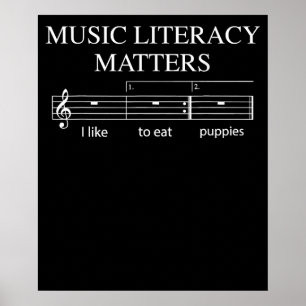 Musiklitteratur matchar Joke Read Repeat Music Poster