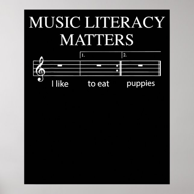 Musiklitteratur matchar Joke Read Repeat Music Poster (Framsidan)