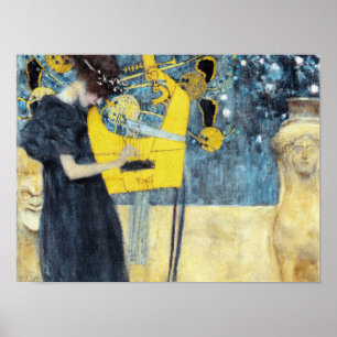 Musikmålningen av Gustav Klimt Poster