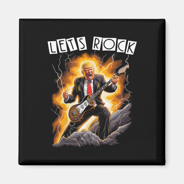 Musikmani rolig Donald Trump spelar gitarr - Me Magnet (Framsidan)