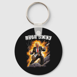 Musikmani rolig Donald Trump spelar gitarr - Me Nyckelring