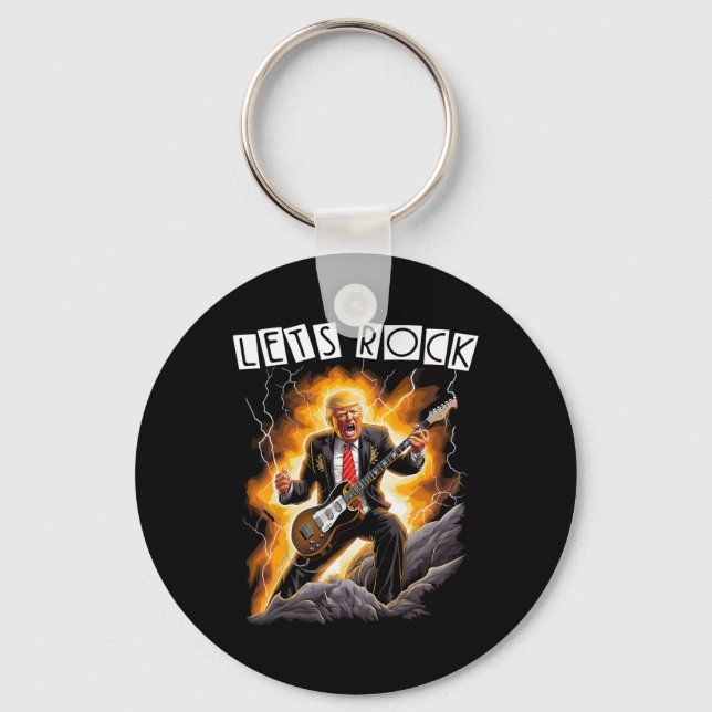 Musikmani rolig Donald Trump spelar gitarr - Me Nyckelring (Framsida)