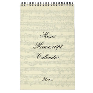 Musikmanuskript excerperar strömår kalender