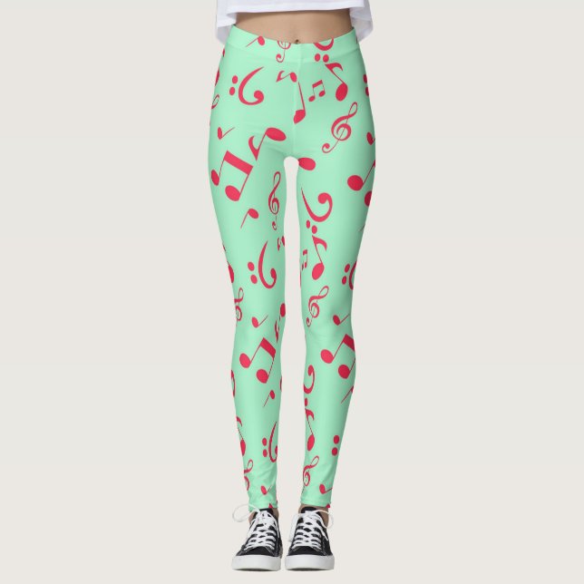 Musikmönster Leggings (Framsida)