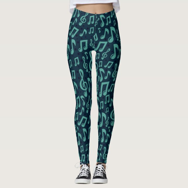 Musikmönster Leggings (Framsida)