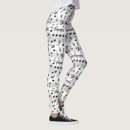 Musikmönstrade leggings