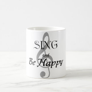 Musikmuggen "sjunga och är lycklig ", kaffemugg